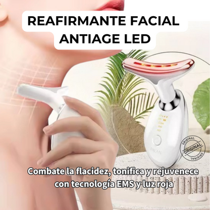 Reafirmante Facial Anti-age Led: combate la flacidez, tonifica y rejuvenece con tecnología EMS y luz roja.