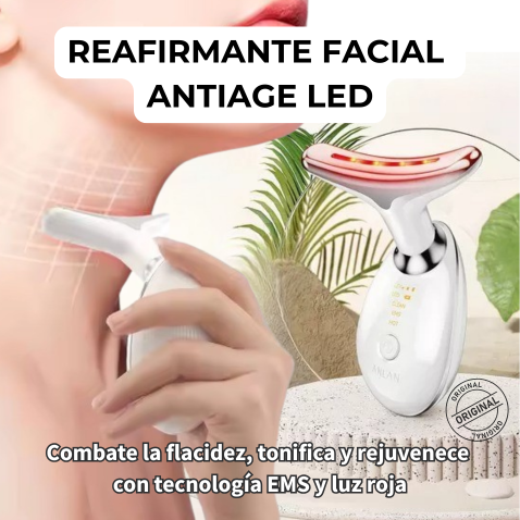 Reafirmante Facial Anti-age Led: combate la flacidez, tonifica y rejuvenece con tecnología EMS y luz roja.