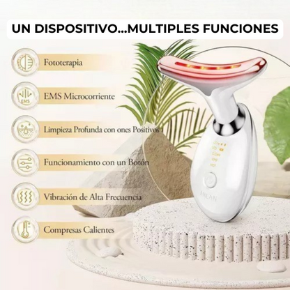 Reafirmante Facial Anti-age Led: combate la flacidez, tonifica y rejuvenece con tecnología EMS y luz roja.