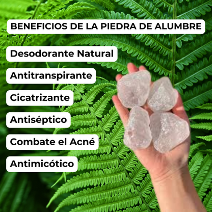 Desodorante natural piedra de alumbre: combate bacterias y malos olores sin irritar